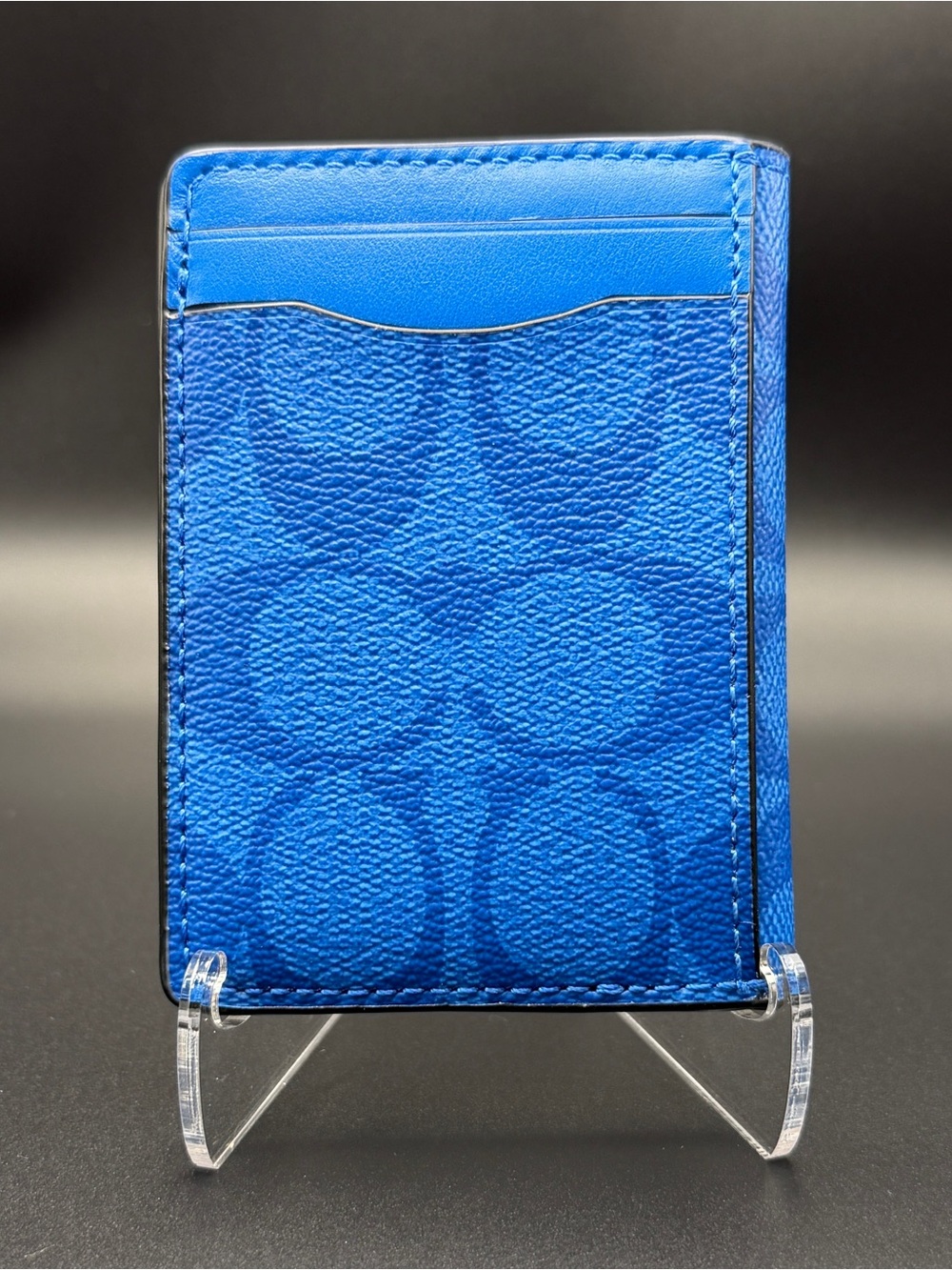 Coach Blue Signature Card Case Wallet
